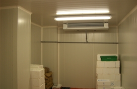 Kühlraum mit Deckenflachverdampfer